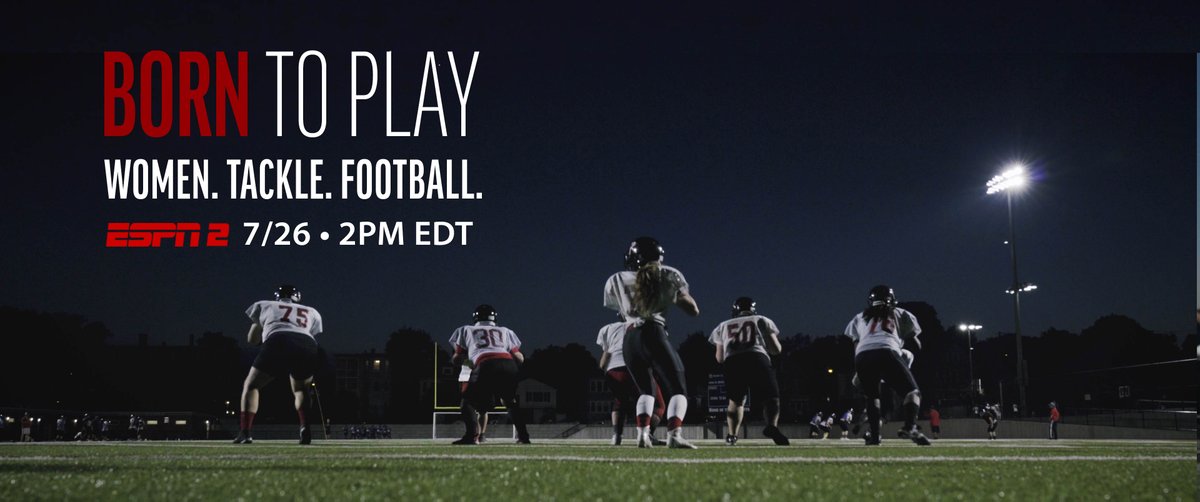 Born To Play (@borntoplaymovie) on Twitter photo Born to Play will be broadcast again this weekend! Sunday, July 26th at 2pm EDT! Set your DVR and spread the word! <a href="/GoRenegades/">Boston Renegades 🏈</a> <a href="/WFAfootball/">Women's Pro Football</a> #borntoplay #womentacklefootball Born to Play will be broadcast again this weekend! Sunday, July 26th at 2pm EDT! Set your DVR and spread the word! <a href="/GoRenegades/">Boston Renegades 🏈</a> <a href="/WFAfootball/">Women's Pro Football</a> #borntoplay #womentacklefootball