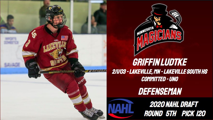 WiscWindigo's tweet photo. Magicians select Griffin Ludkte from Lakeville South in NAHL Draft! #WelcomeToTheMagi @GriffinLudtke https://t.co/9r8IeAccpm