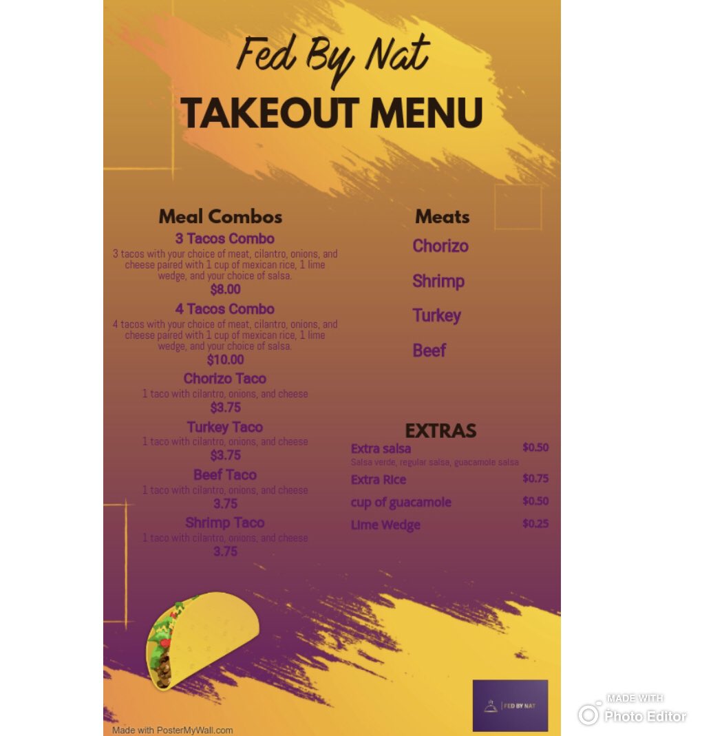 natnificient's tweet photo. Hello all, this is my menu for the week of Aug 24th. I will start to take Preorders Aug 21st via dm on my insta @ fedbynat. Lex Area/UK campus #UK21 #UK22 #UK23 #UK24 retweet, share, I will be having 2 more free plate giveaways💙💙 #fedbynat https://t.co/KINBLEsaNG