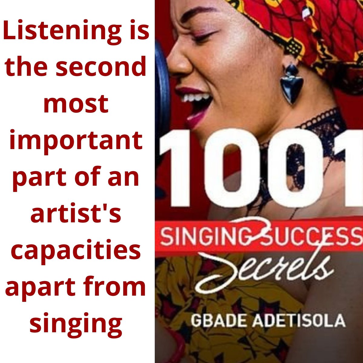 1001SSSBook's tweet photo. The two ways a singer hears himself or herself are Air and Bone Conduction. What are they?
Get to know about Ear training in this book..
#singersongwriter 
#musicians 
#musicartist 
#BBNaijaLockdown 
#tuesdayvibes 
#bbnlockdown https://t.co/ifV8YSP52j