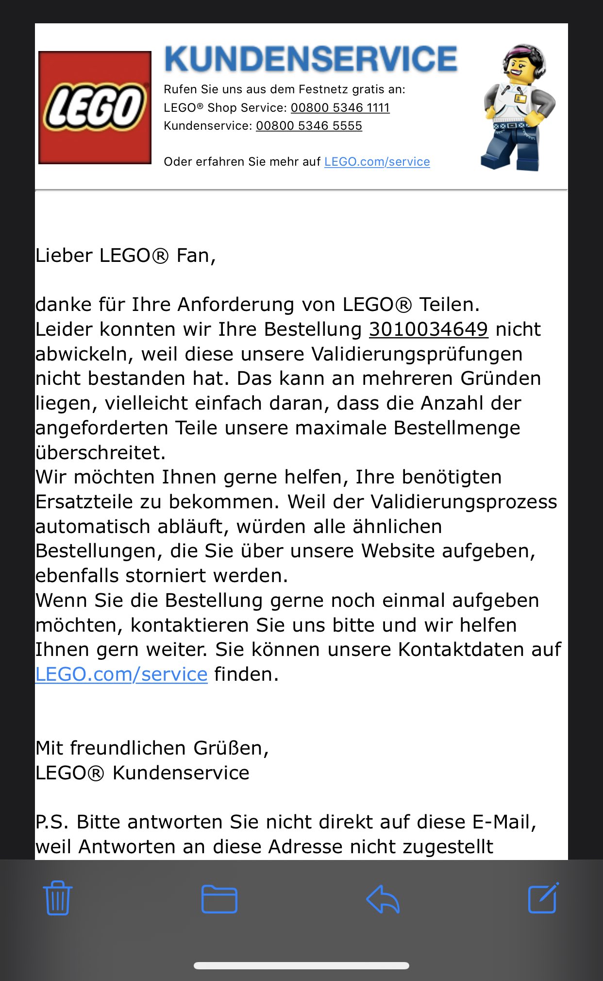 LEGO on Twitter: "@marchillebrand We're sorry for the frustrating  experience! We'll be happy to help. Please send us a DM. 🙂  https://t.co/rOMgJRSLD0" / Twitter