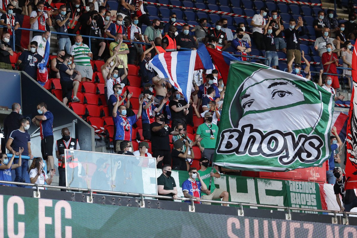 PSG_English's tweet photo. 🇫🇷 Champions of France 🤝 Champions of Scotland 🏴󠁧󠁢󠁳󠁣󠁴󠁿

Thank you for the game @CelticFC and all the best for the future! #PSGCEL https://t.co/TISZfCd6YB