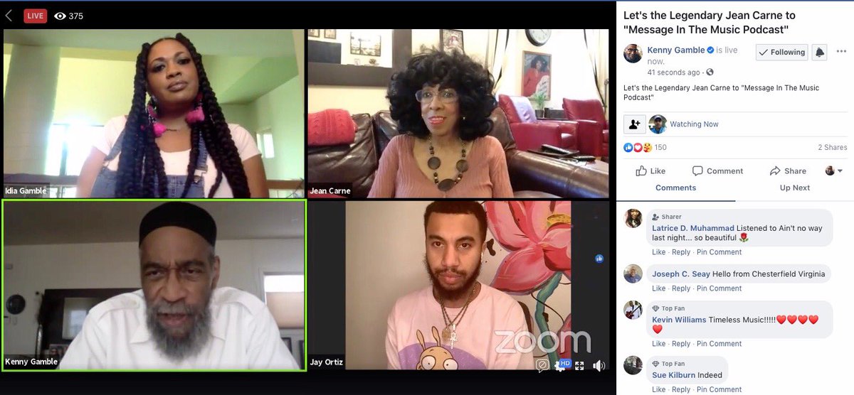 mrkennygamble's tweet photo. Live Now with Jean Carne. Link in bio #messageinthemusicpodcast #jeancarne #kennygamble #princessidiagamble #jayortiz #podcast https://t.co/r1K5CRrsm1