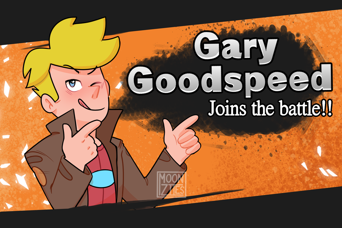 moonziies's tweet photo. GARY GOODSPEED JOINS THE BATTLE! 
This was just suppose to a simple Gary with a simple background but then this idea came to mind and I just had to draw it out.
I don't know where I was going with this but at least it looks nice. https://t.co/87cInFNNNq