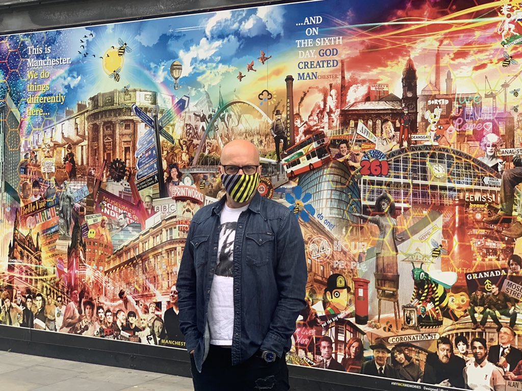 JustinEagleton's tweet photo. Made from Manchester...my art...my culture....my love...my life! Stay safe...stay cool @MaskchesterMCR #facemasks #maskchester https://t.co/dXddRjmJo0