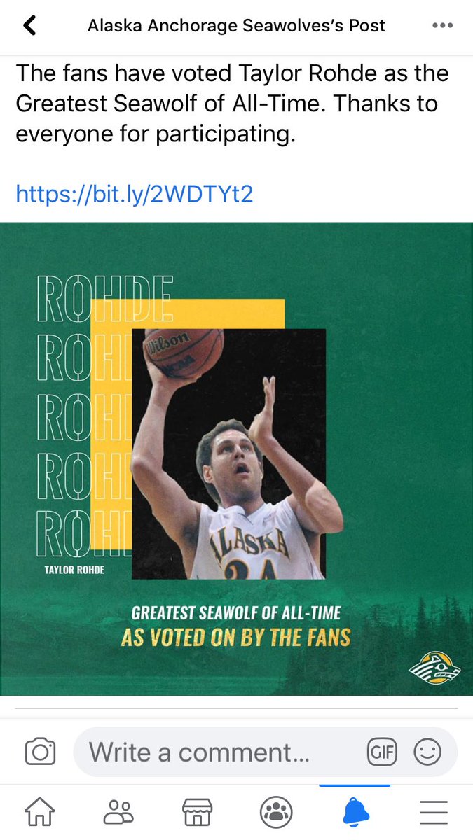 Congratulations to <a href="/TRohde34/">Taylor Rohde</a> on being voted as the Greatest Seawolf Athlete of all time.  A lot of very, very good candidates to have worn the green and gold.  Go Seawolves!  #TWWD