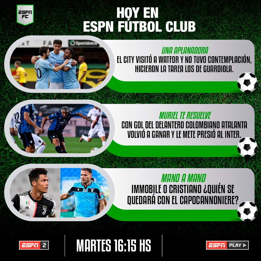 ▶️ Al término de Aston Villa-Arsenal, vamos con #ESPNFColombia: arrancando la semana cortita con mucho fútbol y muchos goles. 

🕑 4:15 p.m.
📺 ESPN 2