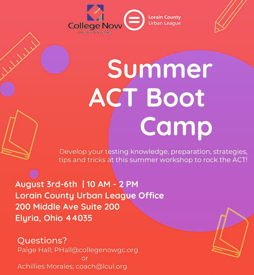 lcurbanLeague's tweet photo. Have a teen who needs to prepare for college? 
Take the first step in helping them prepare and sign them up for our ACT Boot Camp in partnership with College Now Greater Cleveland

It's never to early to be ready!
#lcul #ACTprep #LorainCounty

https://t.co/EOdeaOMGE2 https://t.co/kNJ0hPHVuh