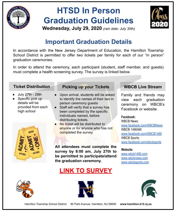 Attention HTSD Class of 2020

IMPORTANT GRADUATION INFO
Tue., July 21, 2020

<a href="/ScottRRocco/">Scott Rocco, Ed.D.</a> <a href="/HTSDSecondary/">Jim Altobello Ed.D.</a> <a href="/HTSD_Steinert/">Steinert Hamilton High School East</a> <a href="/HTSD_West/">Hamilton High West -The Hornet Buzz 🐝</a> <a href="/HTSD_Nottingham/">Nottingham High School</a> 
#HTSD #OneHamilton