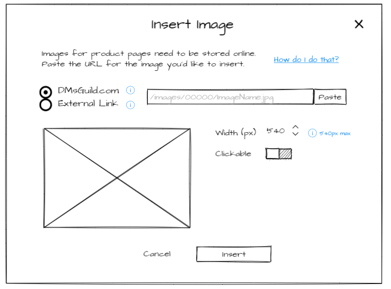 calebwillden's tweet image. Man, I knew UX was tricky, but when it takes me 23 iterations for me to be satisfied with my Insert Image modal, it really makes me hope having more experience will make things easier. #DMsGuild #Mockflow #uxdesign
