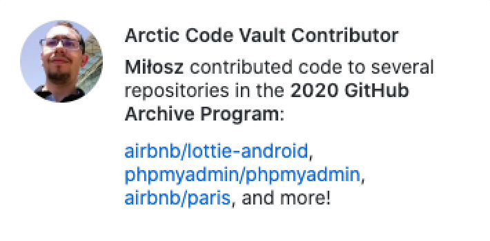 Some of my code will be archived in the 2020 Arctic Vault program :-)