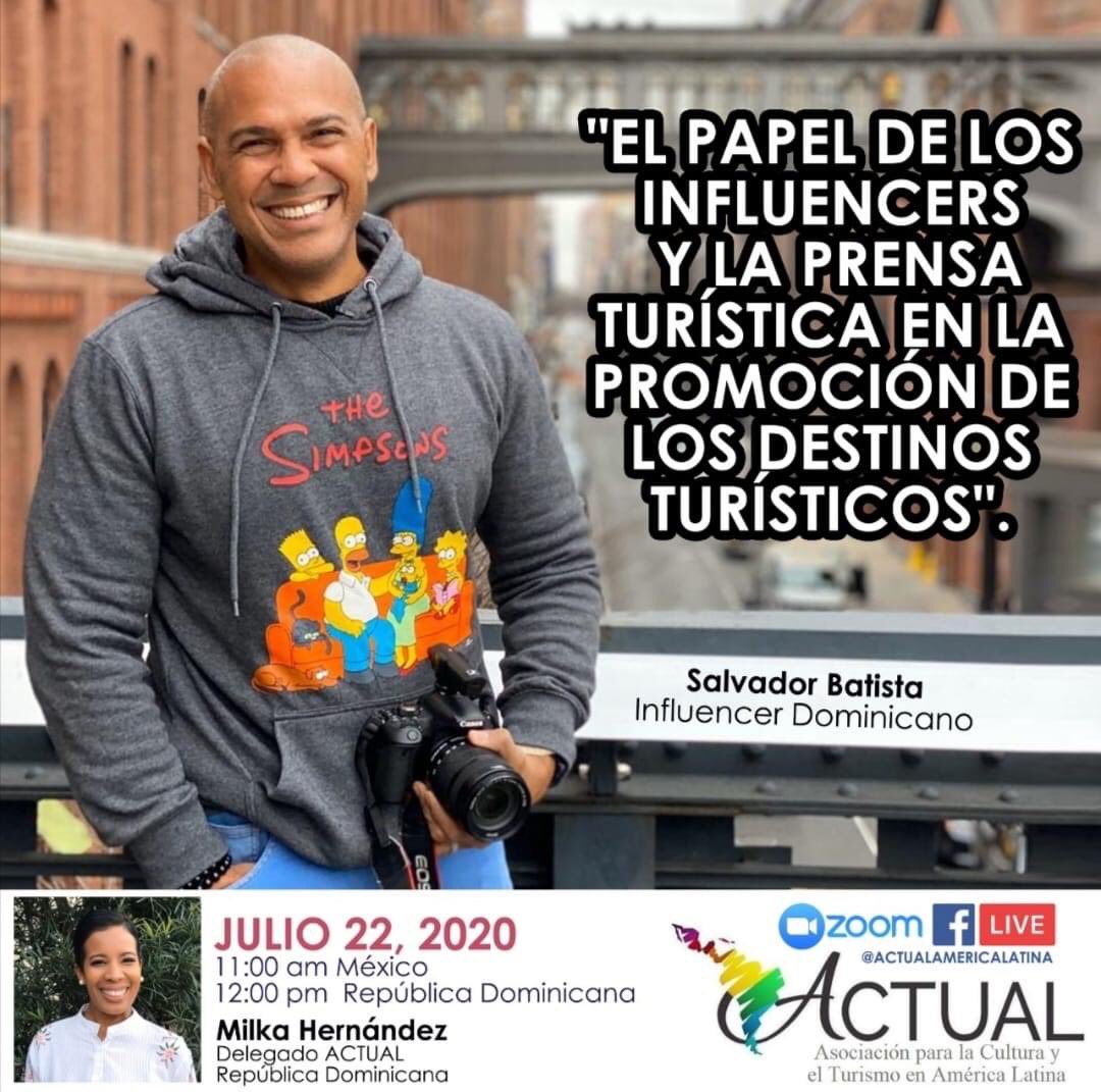 asoactual's tweet photo. Actual invita: Cuándo: 22 jul 2020 
11:00 AM Ciudad de México
12:00 PM República Dominicana
Tema: “El Papel de los Influencers y la prensa turística en la promoción de los destinos de interior de la República Dominicana”
https://t.co/UyaPKB7TzI https://t.co/al3kEU1E0P