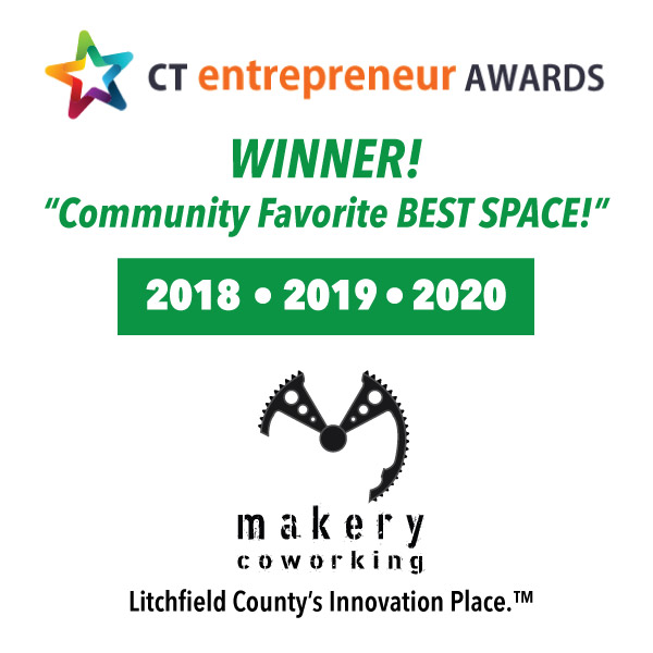 MakeryCoworking's tweet photo. We're humbled to be honored with the "Best Space" award for the third year in a row. Congrats to all the winners and finalists. CT's #entrepreneur community is headed in the right direction! #coworkingspace #newmilfordct #ctstartups https://t.co/5cOHKYyl9e