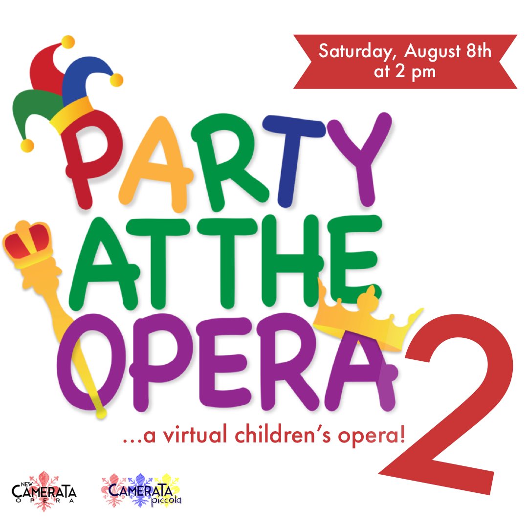 NewCamerata's tweet photo. Announcing the second installment of Camerata Piccola’s super-popular “Party at the Opera” series! Watch the premiere on Facebook, Saturday, August 8th, at 2pm (edt).
.
#cameratapiccola #opera #operasingersofinstagram #meetopera #engagement #childrensopera #classicalmusic https://t.co/H43Fi4x81w
