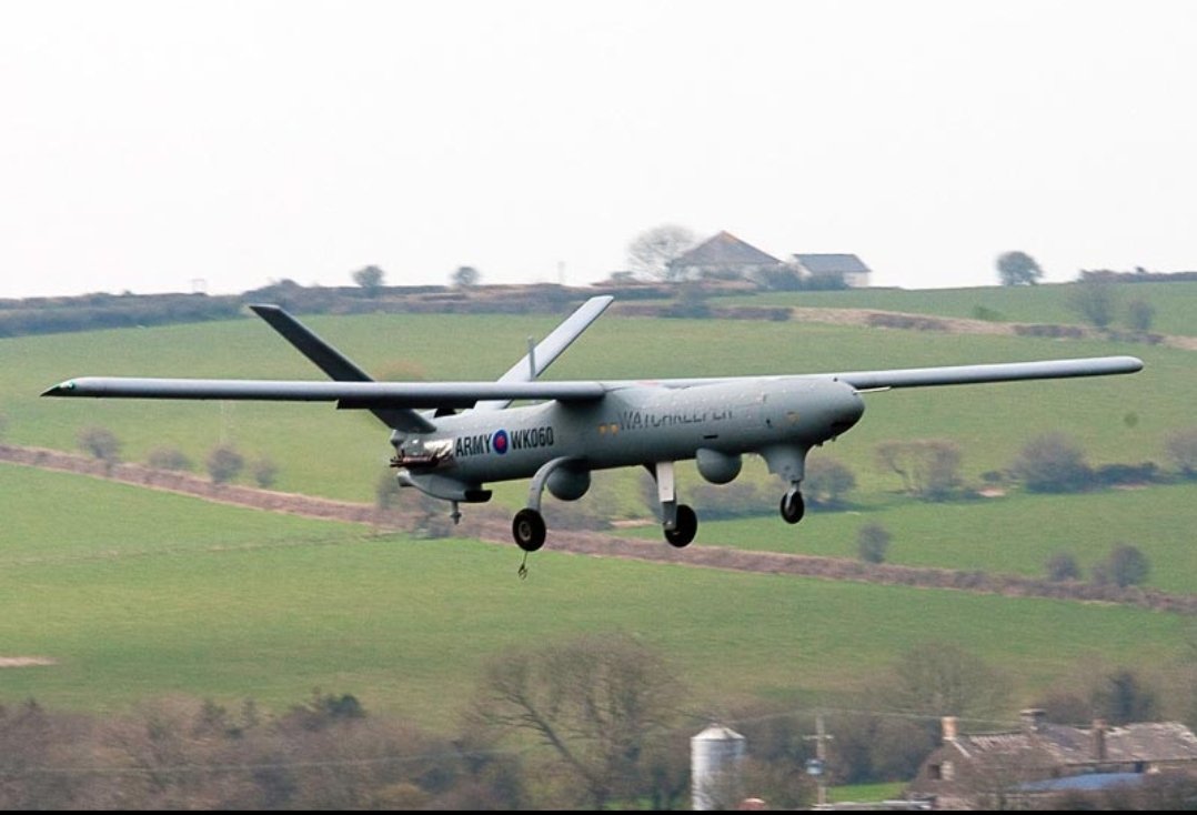 is_keelu's tweet photo. British Army 
Thales Watchkeeper WK450 #UAV 
Spotted off the coast of #Cyprus 

(Pic for reference)

#POINTR #43C886 #Drone https://t.co/3VrJmUsJm5