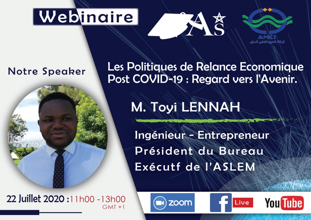 aslem_org's tweet photo. #Rabat #Webinaire #EconomieCOVID19 #ASLEM #AMCI #MoroccoAlumniAssociations #SALEM2020
Notre Speakers de ce mercredi 22 juillet 2020 de 11h00 à 13h00 sur Zoom/FacebookLive/Youtube
Inscrivez-vous pour prendre part à partir du lien ci-dessous :
https://t.co/yZXjmBJJp3
@lennah_toyi https://t.co/hXpkb4DJgi
