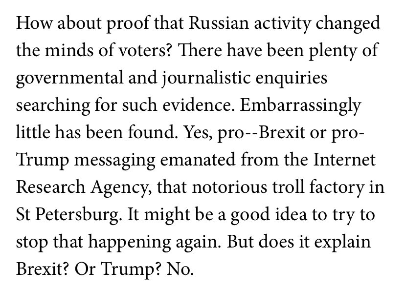 quibbleblog's tweet image. This from a @spectator article last year by @Freddygray31 discussing “Russian derangement syndrome” lol #RussiaReport