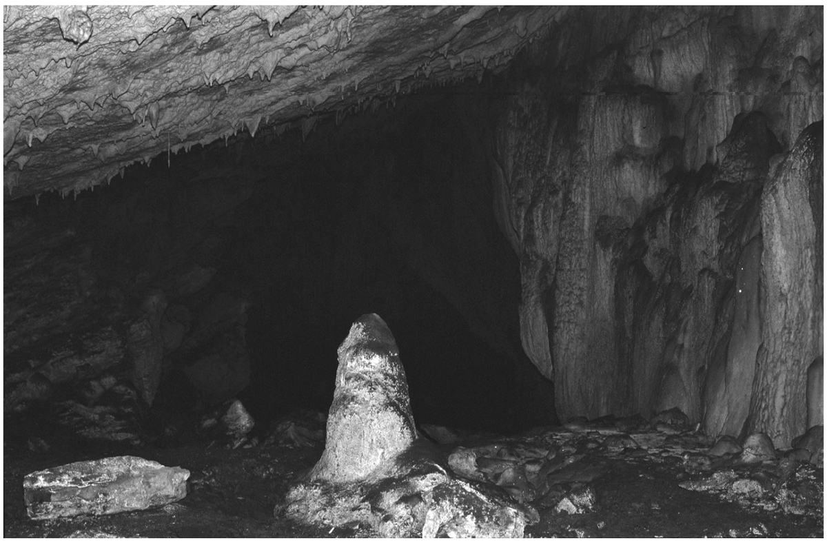 And what they discovered in the hidden chamber is this: A large gleaming white stalagmite in a shape of a phallus...