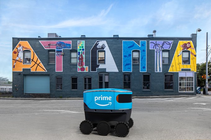 GAFollowers's tweet photo. Starting today, Amazon said that it will start using its sidewalk robot delivery system in Atlanta, launching a “small number” of the robots to bring packages to “select customers.” https://t.co/CgA5X8RTrN