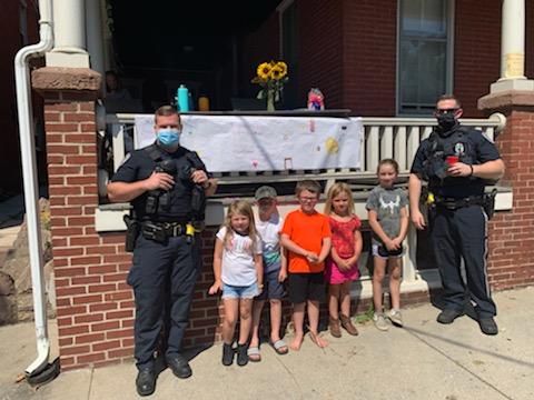 LititzPolice's tweet photo. Officers Heise, Burke and K9 Nicha stopped by the lemonade stand today! It's an honor to work in such an amazing place! #Coolestsmalltown #LititzRocks #LBPDK9 https://t.co/2Czx38kA4v
