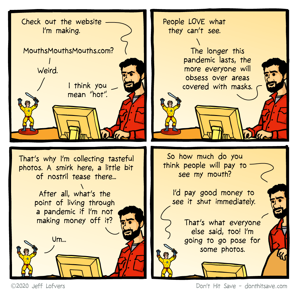 donthitsave's tweet photo. Mouths Mouths Mouths...
https://t.co/fgRoJom20W
#facemasks #website #webcomic #webcomics https://t.co/Po5FtglwbA