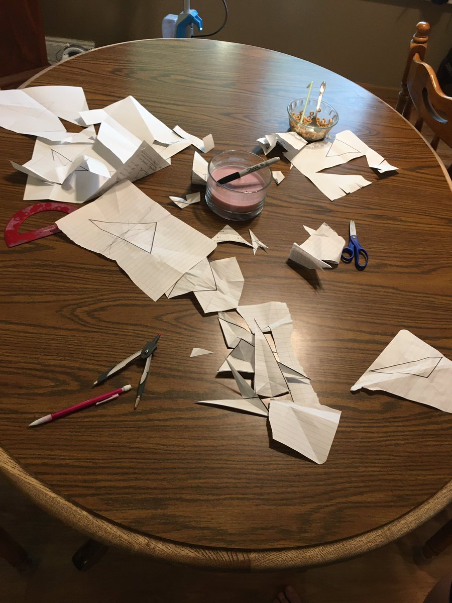 MurphyMCHS's tweet photo. Working on some triangle folding today as an exercise in #productivestruggle. Many failed attempts and lots of learning!

#datascience4all https://t.co/3n92fg8wvh