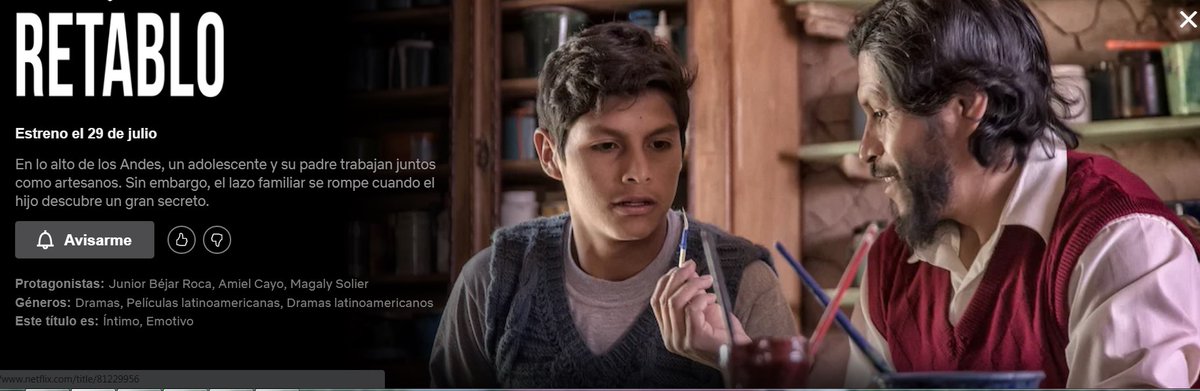 Cine_filoso's tweet photo. ¡#Retablo en #Netflix!  Se estrena el 29 de julio. 

Primicia cortesía de @AldoMartel. https://t.co/MUedBzKjg5