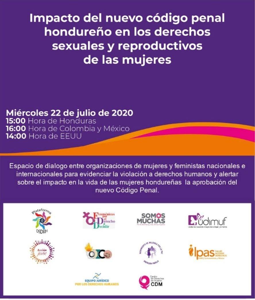 🔴¡Falta 1 día!

💚⚖️🇭🇳 Foro "Impacto del nuevo Código Penal en los derechos sexuales y reproductivos de las mujeres hondureñas"

📌 Miércoles 22 de Julio a las 3:00pm