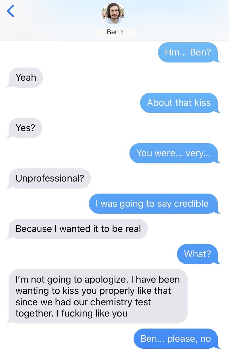 18.Ben is worried about Rey, so he texts her. And Rey feels bold enough to comment about something.