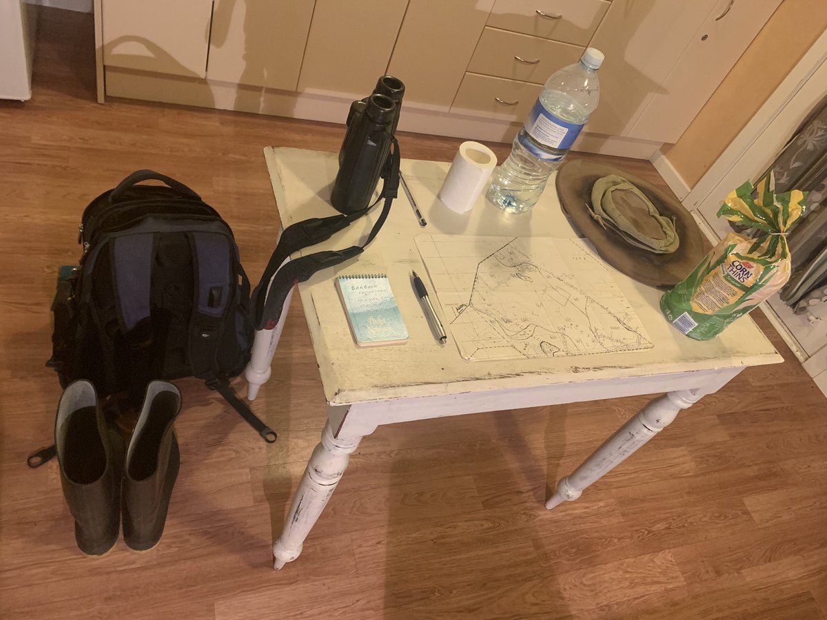 This is why I like birding - all I need for 10 hours in the field. Luxury items on the right. &ndash; bei  Padthaway