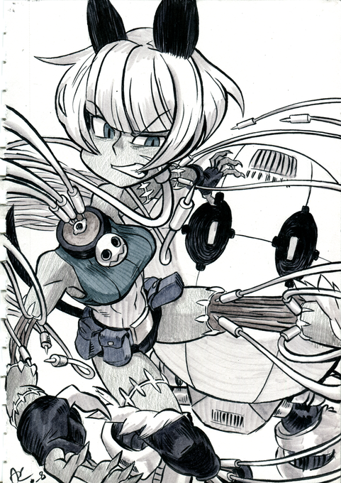 Commission of @Meltgar 's character, Metal, vs Ms. Fortune 