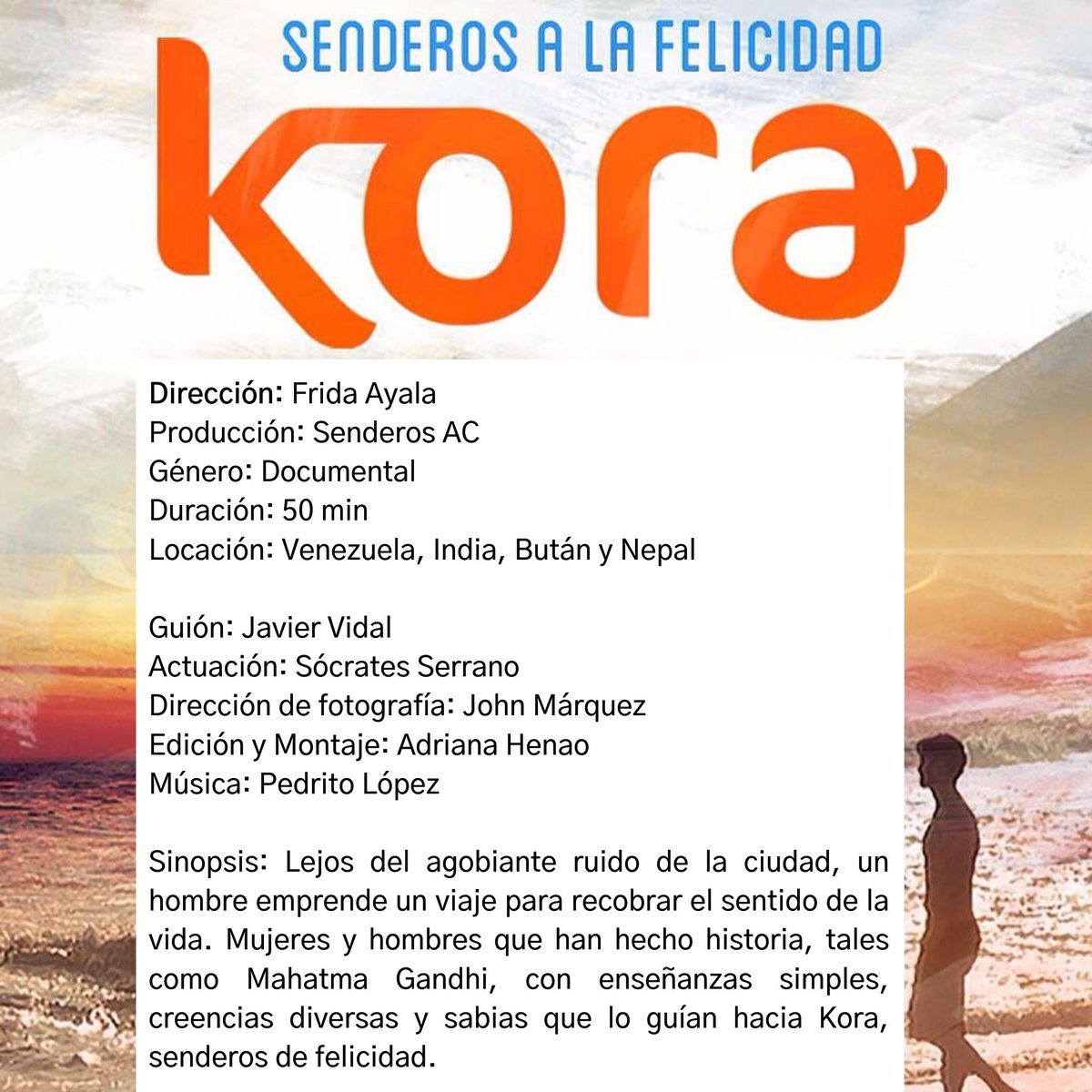 CculturalChacao's tweet photo. 📽️De la mano de @ascensoac y @Senderosve traemos para ustedes: KORA, Senderos a la Felicidad. 

🕯️Un #documental para llenarnos de #esperanza en estos momentos. Disponible en nuestro canal de #Youtube: https://t.co/7SVSZg3zd2 https://t.co/RaYXiJyLt4