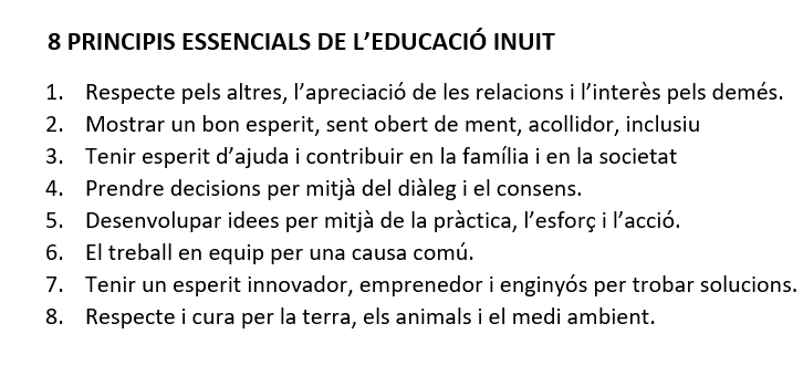 oriolcas's tweet photo. 8 #competències bàsiques vs 8 principis essencials de l'#educació dels pobles inuit. Escolliu. 
https://t.co/Ln355kMi9m https://t.co/IzK79NOZEW