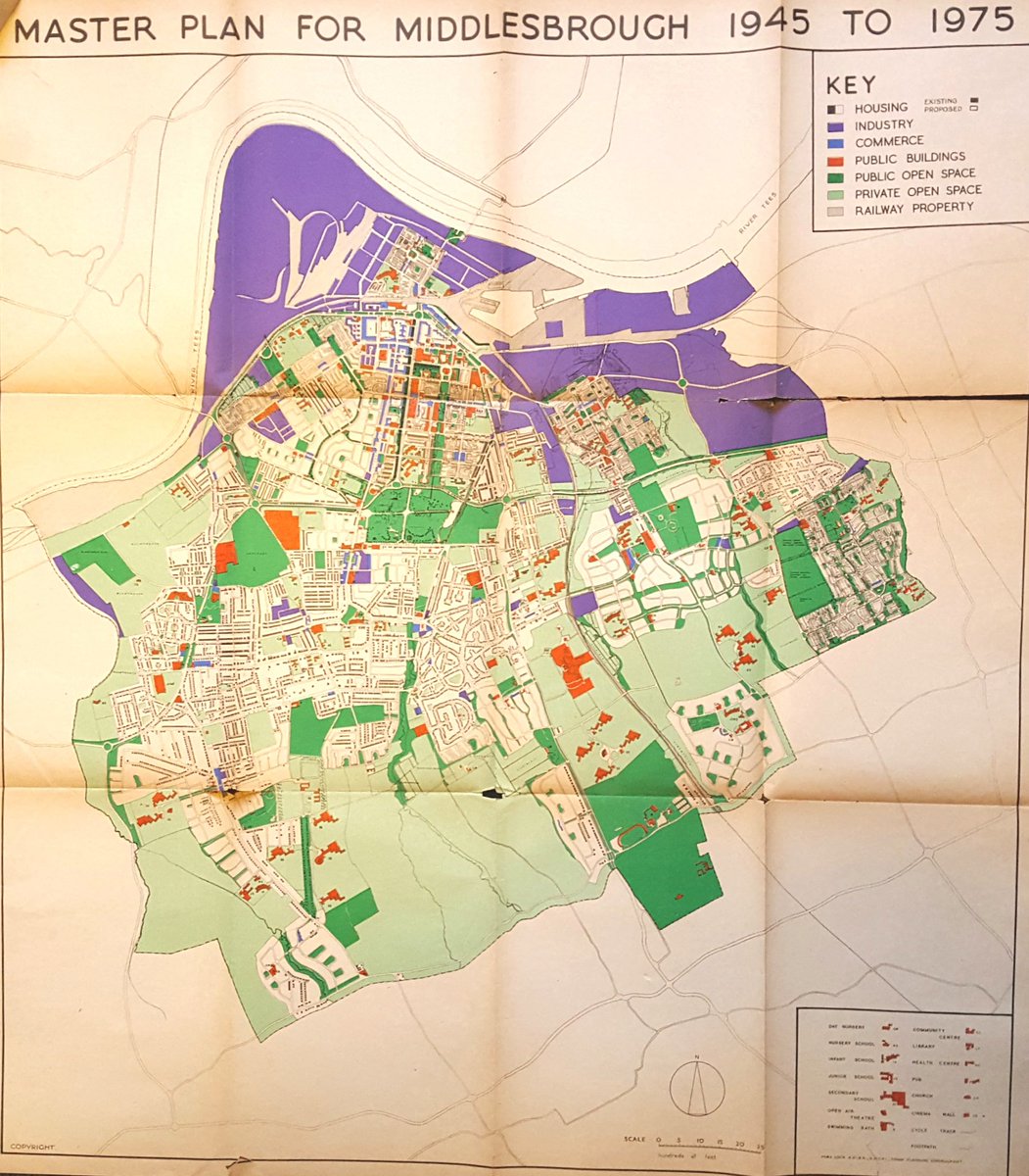 HeritageUnlockd's tweet image. Max Lock's Master Plan for Middlesbrough 1945 to 1975 (The County Borough of Middlesbrough Survey and Plan) 

#maxlock #middlesbrough #townplanning #regeneration #postwar #teesside #planninghistory #history #survey #masterplan