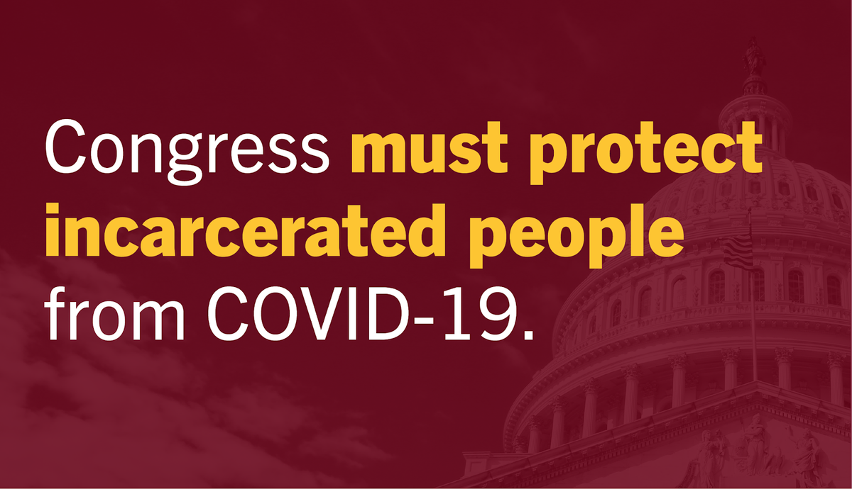 ACLU's tweet photo. 10,000 people incarcerated and working in our federal prisons have tested positive for COVID-19. https://t.co/NoIbnb8cPO