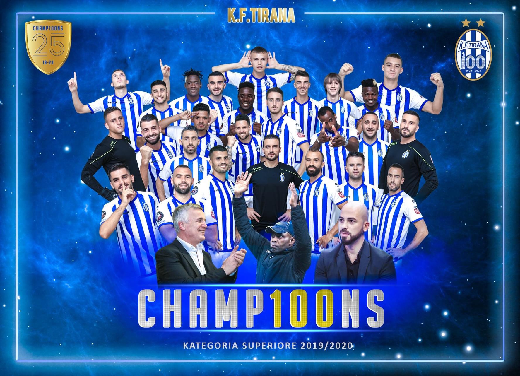 Albanian Football 🇦🇱 on X: KF Tirana crowned as champions of Albania in  their 100th anniversary year. The 25th title for the Bardhe e Blu.   / X