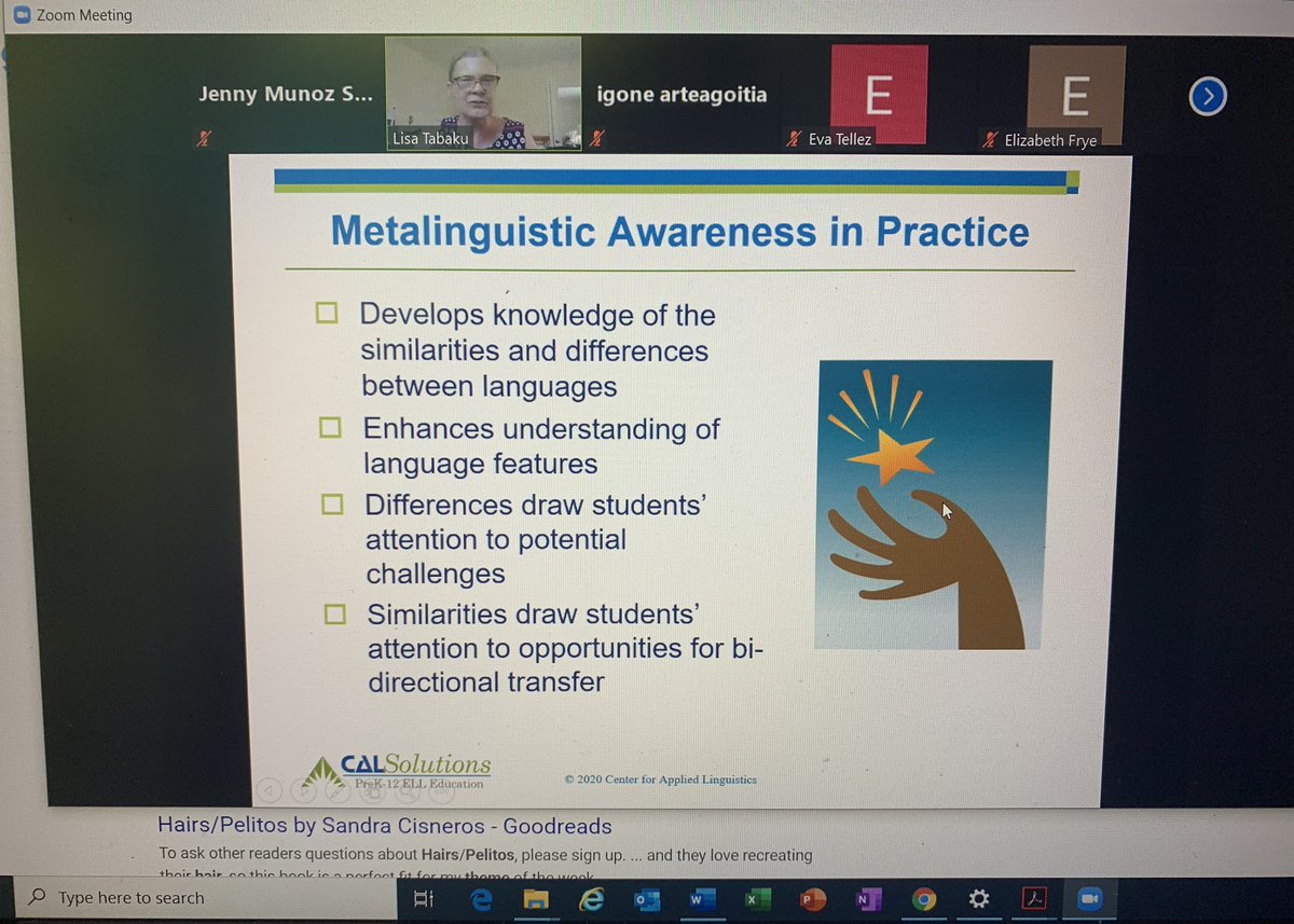 MrsJennyMunoz1's tweet photo. Enjoying and taking advantage of this PD opportunity “Spanish Language and Literacy Institute in Spanish” @DliSchool 
Reflecting about how simplicity and meaningful of teaching a second language throughout metalinguistic awareness. Thanks @hickoryschools and @Southwest_HPS https://t.co/oHsteIBhKY