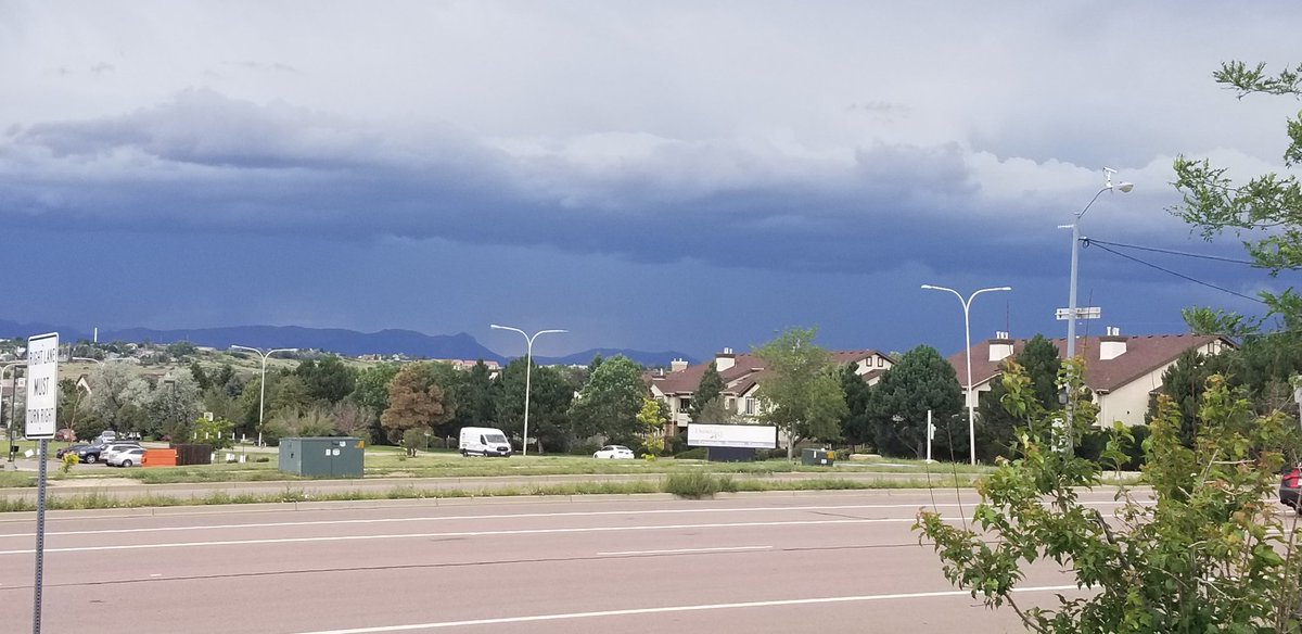 PatrickNelsonTV's tweet photo. Storm clouds rolling into Colorado Springs area. This is from N. Carefree and Peterson looking west. Stick with @KOAA and #FirstAlert5 for weather updates https://t.co/fH30BfSHgC