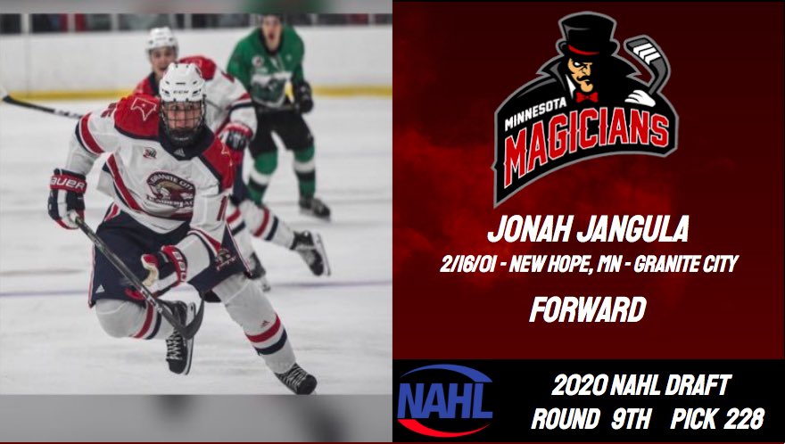 WiscWindigo's tweet photo. Magicians select Jonah Jangula from the Granite City Lumberjacks! #WelcomeToTgeMagi @JonahJangula https://t.co/WrMomv9Jcu