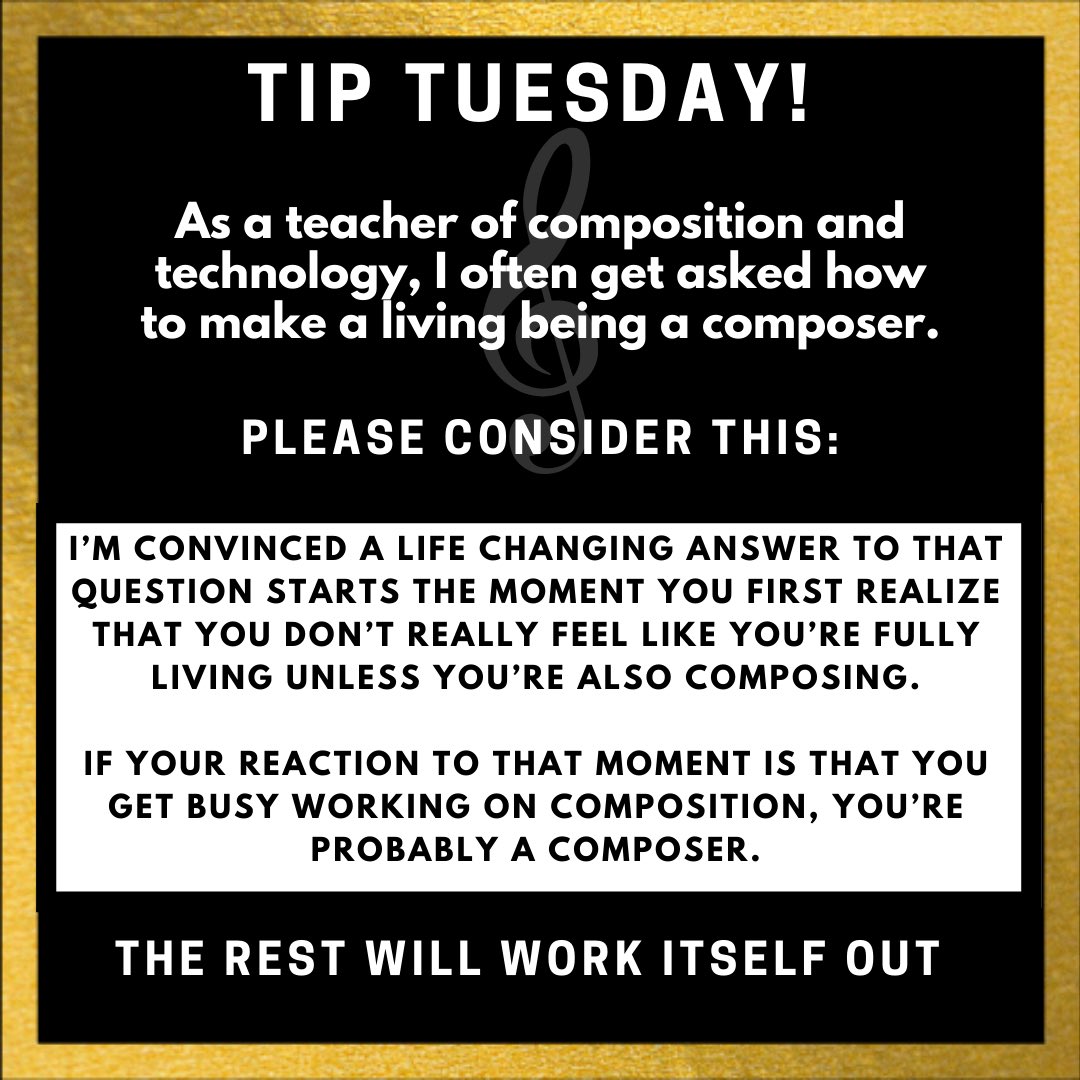 leejohnsoncomp's tweet image. Tip Tuesday: “How do you make a living as a composer?”
#composersoftwitter #newmusic #composition