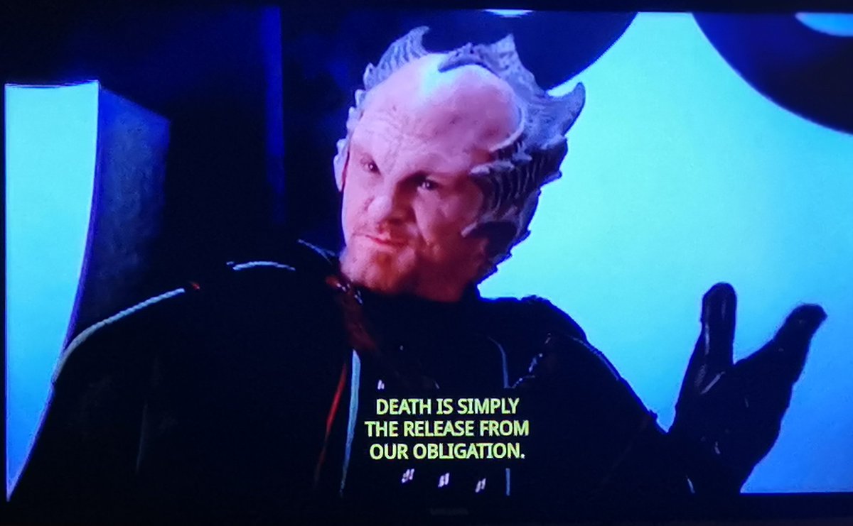 Babylon 5  #S04E14, here we goThis guy doing a great job of being the villain of the piece. Neroon showing a little doubt, at least. There is hope for him yet.