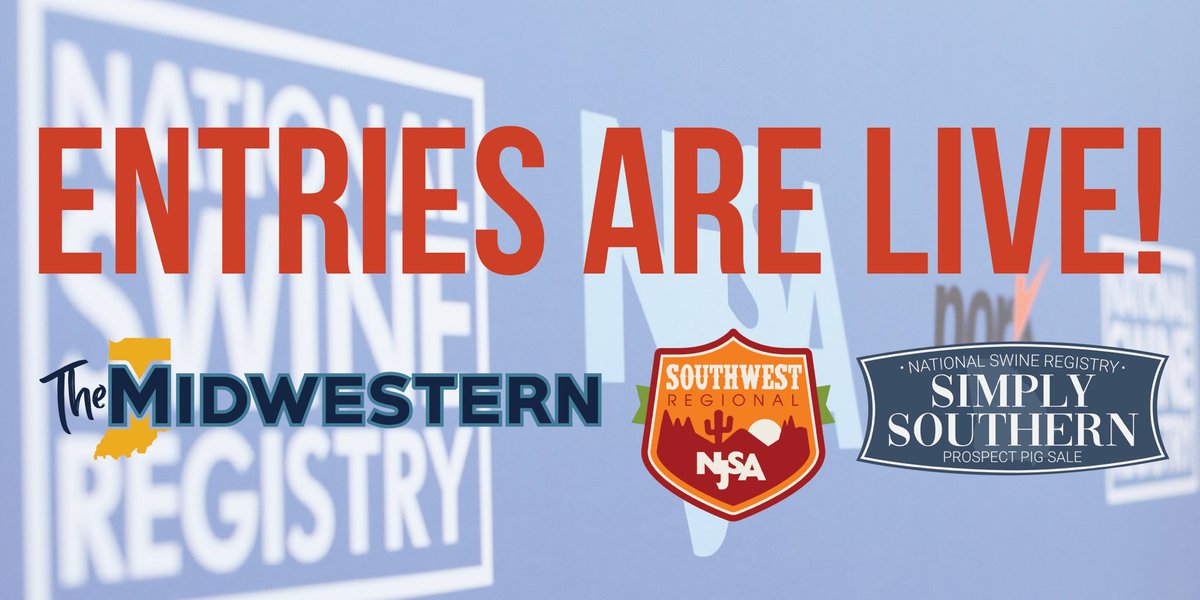 NationalSwine's tweet photo. Entry forms for #NJSA #SWR2020, #TheMidwestern2020 and #NSR #SimplySouthern2020 are now open! For all event information and to enter online, visit https://t.co/fRNLxa0Wc2. https://t.co/8PQBLjuaPZ