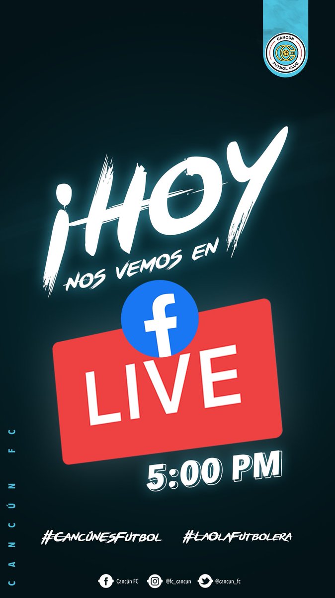cancun_fc's tweet photo. ¡Atentos! ⚠️

¡Hoy, 5PM! 🤜🏻🤛🏻

#CancúnEsFutbol #LaOlaFutbolera https://t.co/jZUgpicyf7