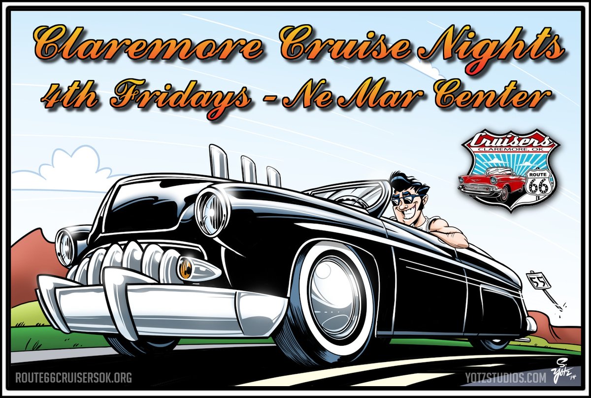 Route 66 Cruisers Claremore Cruise Nights begin July 24th, and every 4th Friday of the month through October! 5:00 - ?? at Ne Mar Shopping Center in Claremore, OK
#route66 #claremore