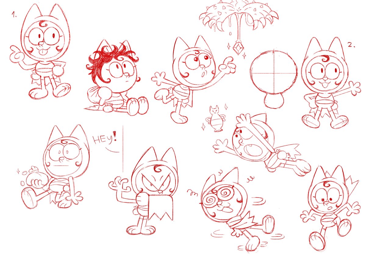Aaah LRT, @cartoonfuntime s awesome short Trick Moon is out! Long ago I was lucky enough to do some character explorations for it ^^