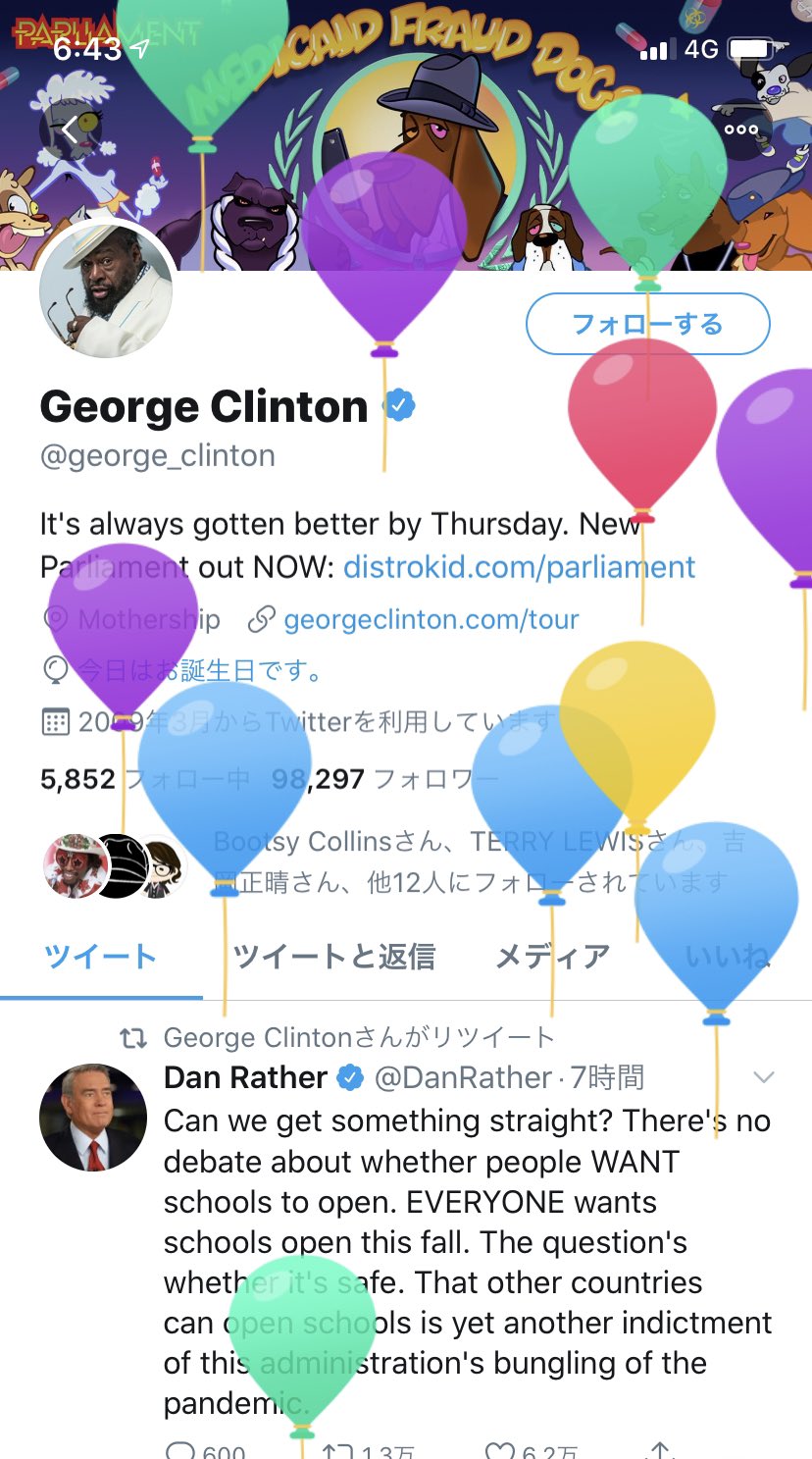 Happy birthday to Mr George Clinton.   