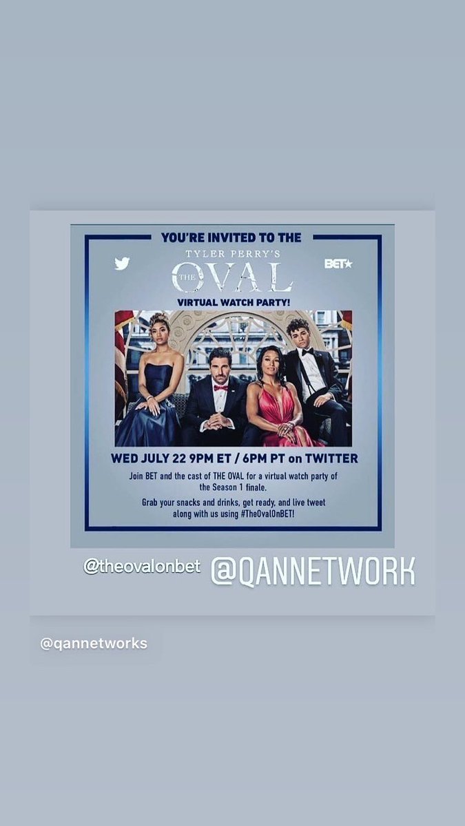 qannetwork's tweet photo. WATCH - "THE OVAL' On BET JULY 22, 2020 a 2 Hour SEASON FINALE 9 PM EST / 6 PM PT Time.

You can LIVE Tweet Using #TheOvalOnBET

THE OVAL not Only Tells the Viewers of the Disfunction at the “FRANKLIN WHITE HOUSE, “ also about the Families around the Franklin President Family. https://t.co/7Fed3PiqNz
