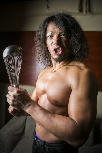 I mean he has cooking utensils so this is definitely important in the cooking process