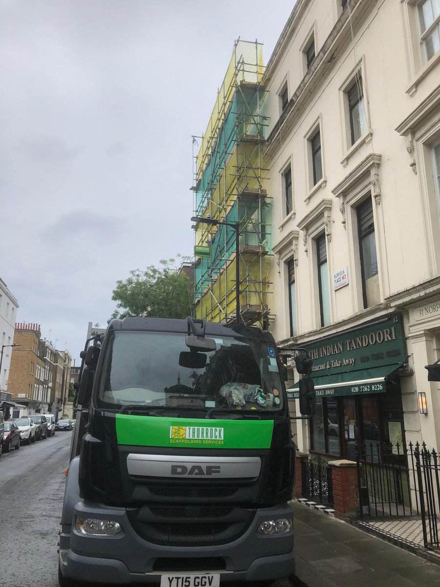 <a href="/ThurrockL/">Thurrock Scaffolding Services ltd</a> has been busy recently with providing quality #scaffolding solutions for clients across #london. Here is one of our projects in Paddington, providing access for facade repairs and painting works. #brickwork #scaffold #renovations