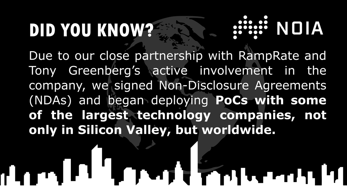 NOIA Partnerships & Collaborations:Oracle for Startups for Enterprise Sales: https://pbs.twimg.com/media/EbrUxslU8AArlNL?format=jpg&name=large  $NOIAMicrosoft, Startup with IBM & Ramprate!Added into Cisco codebase: https://medium.com/noia/cisco-includes-noias-code-into-segment-routing-codebase-8dbae69a7559Among SRV6 adoption leaders: https://medium.com/noia/industry-leaders-include-noia-into-the-ietf-draft-regarding-srv6-deployment-c1afaecd3356Wireguard VPN integration